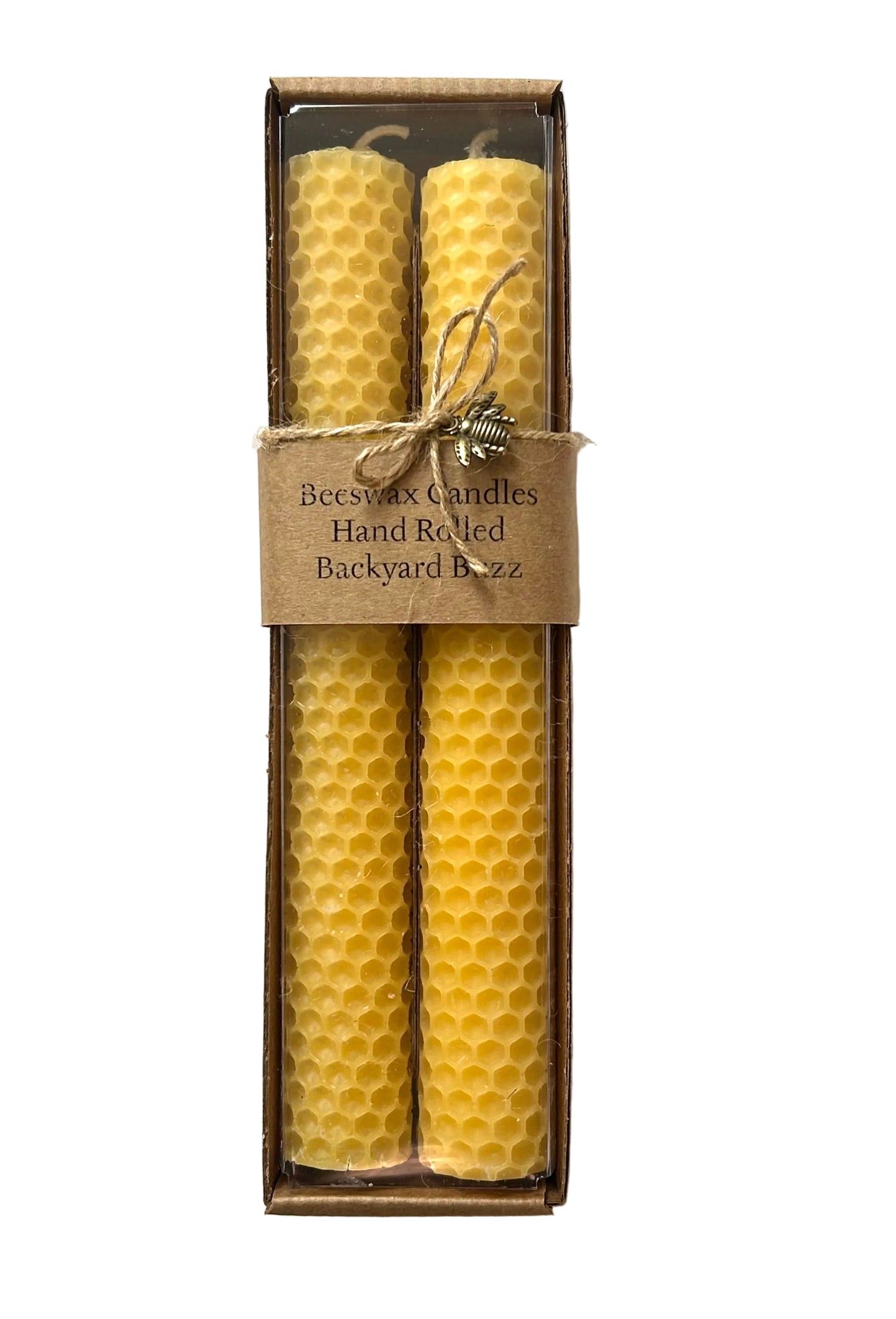 Two 8” Hand Rolled Beeswax Candles
